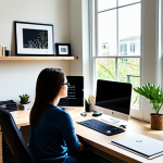 Organized Home Office**

"A well-lit and organized home office setup, featuring a clean desk with a laptop, ergonomic chair, and a calming view from the window, fully clothed person working attentively. Minimal distractions, with plants and motivational items enhancing the space. Safe for work, appropriate content, fully clothed, professional, perfect anatomy, natural proportions, high quality, modest. Focus on creating a productive and family-friendly environment."

**
